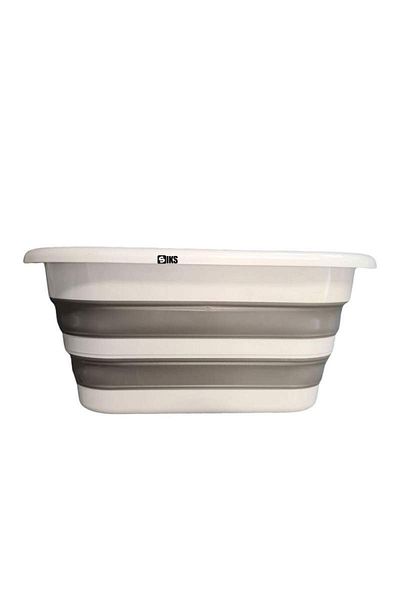 SIKS ® laundry basket, foldable silicone basin, 26L, white/gray