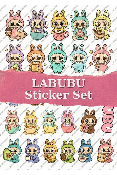 One Little Happiness Labubu Sticker - Bullet Journal - Agenda - Planner - Notebook - Laptop Sticker Sticker