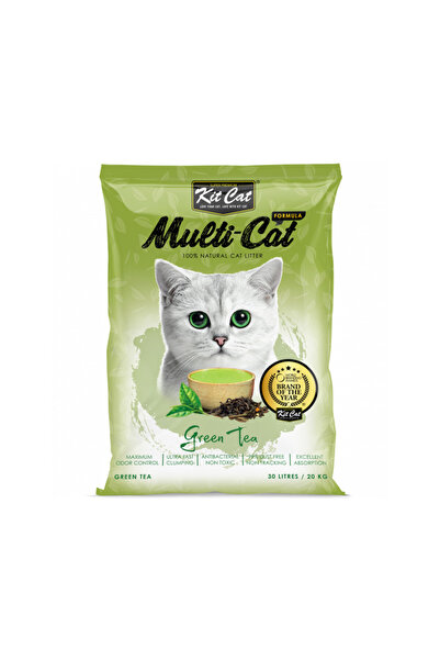 Kit Cat رمل قطط متعدد الاستخدامات بنكهة الشاي الأخضر - 30 لترًا/20 كجم