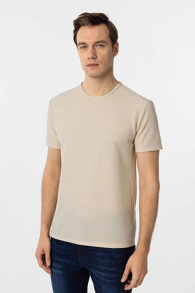 SÜVARİ Ανδρικό T-Shirt Süvari Waffle Beige TS1014000413