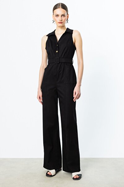 Mi Pret a Porter Mi Kemerli Önü Düğmeli Tulum