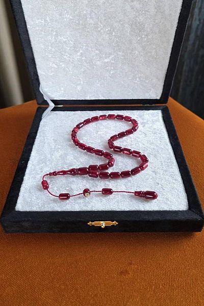 dergah tesbih Master Erkan Çubukcu System Design Capsule Cut Squeeze Amber Rosary