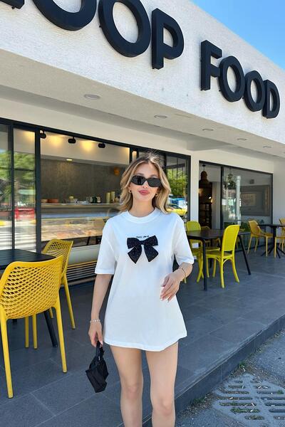 mylove Ribbon Shine Tshirt White