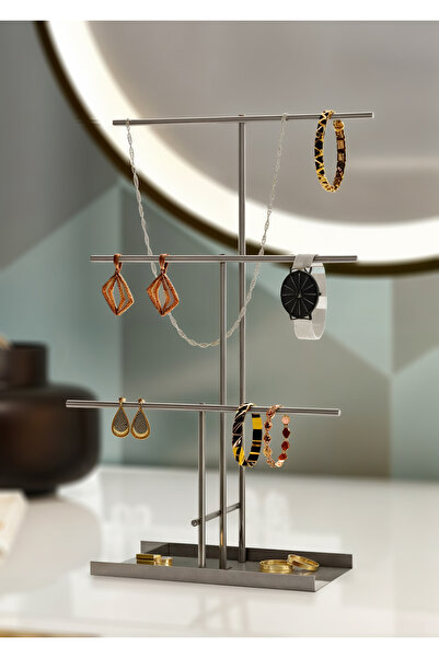 mazory decor Grey Color Jewelry Stand Display Rack Earring Holder Bracelet Ne...