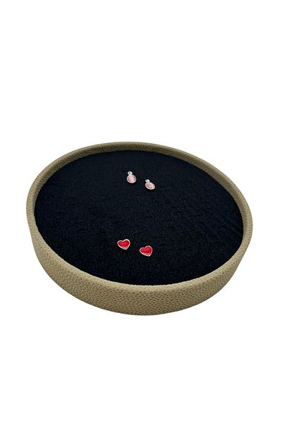 MeGass Dekor Cylinder Model Suede Fabric 20/20 cm Westerned Earring-Piercing Table