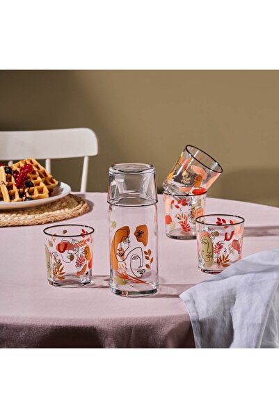 Karaca Karaca Face 5-teiliges Becherglas-Set, Mehrfarbig