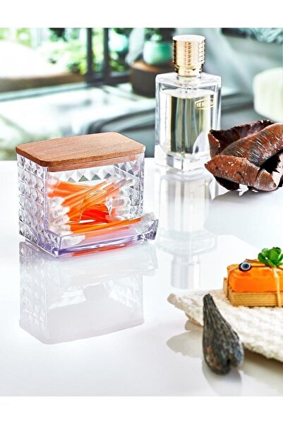 ROYALGROSS 3-Piece Makeup Organizer Set with Wooden Lid Appearance – Diamond Model