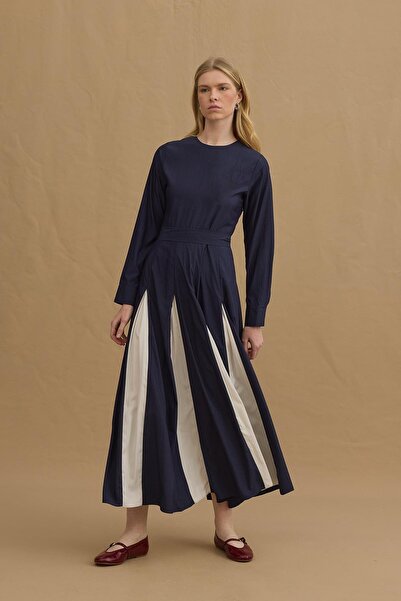 Fahhar Gode Λεπτομερές Τεμαχισμένο Φόρεμα Navy Blue