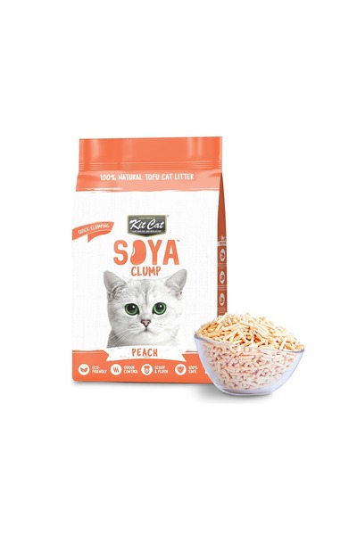 Kit Cat رمل فول الصويا من كيت كات، لون خوخي، 7 لتر