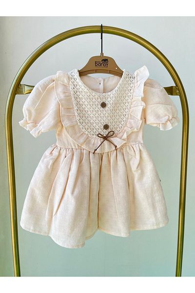 MBK GARDEN Lace Collar Ruffle Baby Girl Dress 9/24 Months