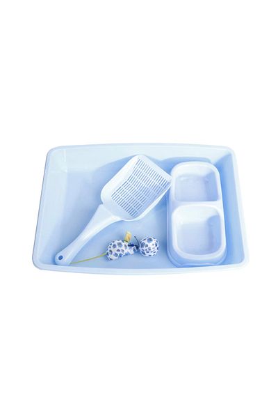 Pawise Kitty Starter Kit Blue, Set of 4 Items