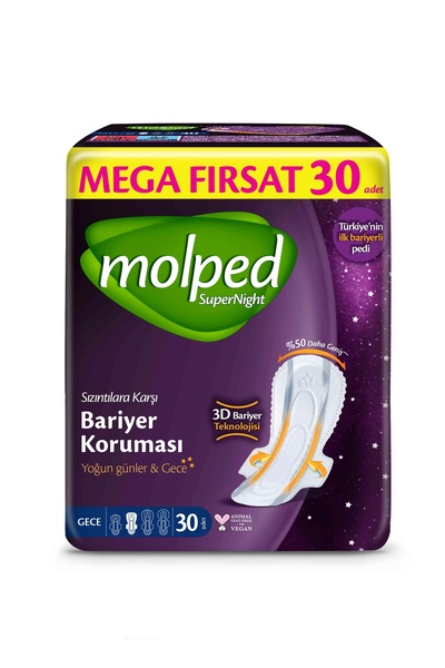 Molped Nessiworld SüperNight Gece Mega Ped 30 Adet