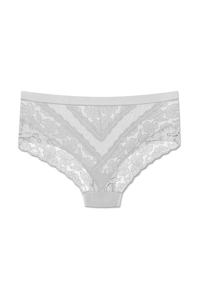 ZENA UNDERWEAR Lace Tulle Detailed Elastic High Waist Plus Size Women's Panties