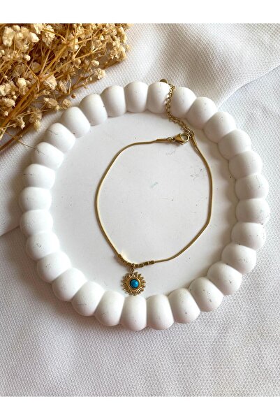 saren aksesuar & takı Stone Anklet with Sun Details