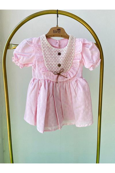 MBK GARDEN Lace Collar Ruffle Baby Girl Dress 9/24 Months