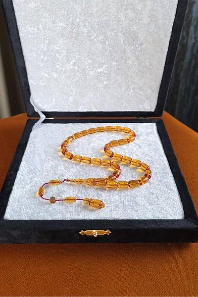dergah tesbih Master Erkan Çubukcu System Design Capsule Cut Squeeze Amber Rosary