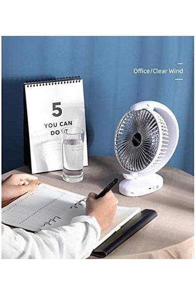 FOXMAG24 Desk fan, portable, USB powered, silent, 3 speeds, flexible adjustment, ABS material, white