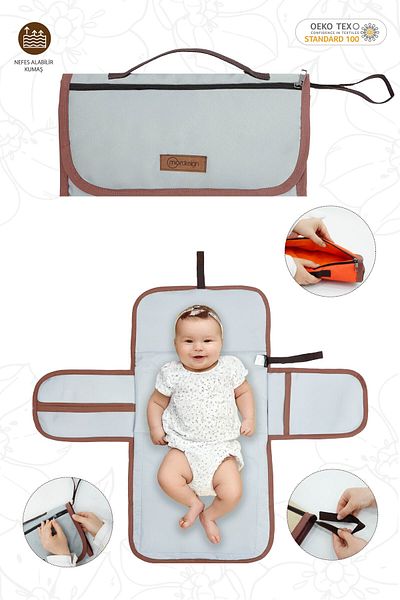mordesign Portable Baby Changing Mat, Pocket Changing Pad, Waterproof, Comfy Series
