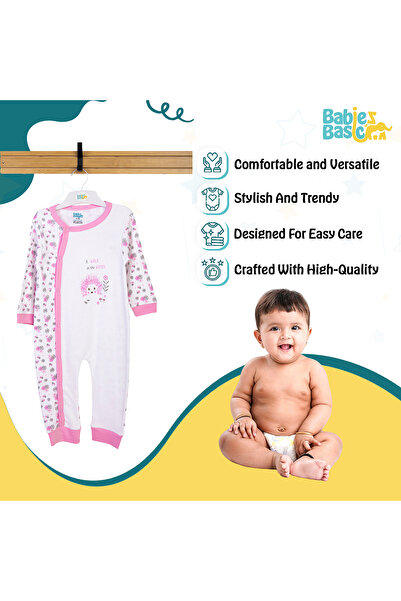 Babies Basic 100% Cotton Printed Long Sleeves Jumpsuit/Romper/Sleepsuit for babies