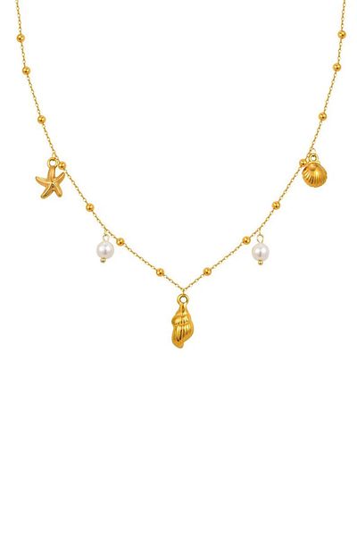 New Obsessions Sea Charm Dangle Steel Necklace