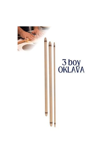 NEZADE STORE 3 Model Rolling Pin Set 60 and 80 Cm