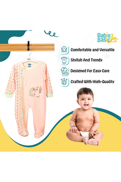 Babies Basic 100% Cotton Printed Long Sleeves Jumpsuit/Romper/Sleepsuit for babies