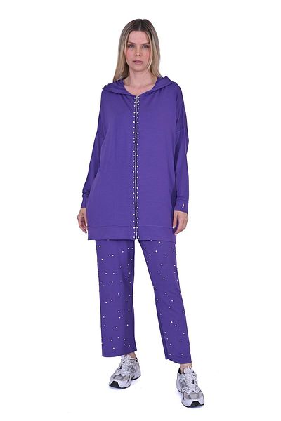 Invee Stone Tracksuit Set Purple