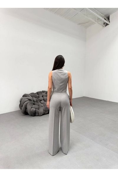 ARUZ MODA Σετ παντελόνι με γιακά με διπλό στήθος με ρίγες Τοσκάνης