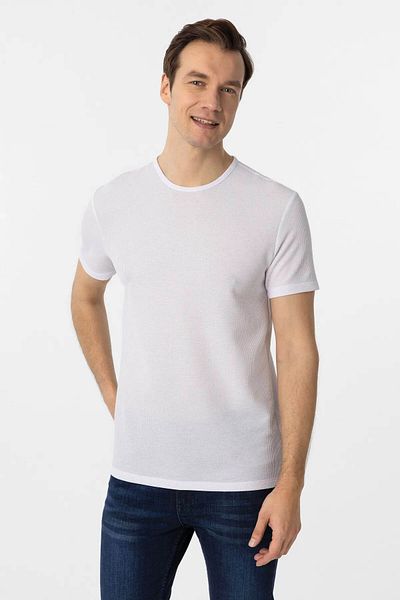 SÜVARİ Ανδρικό T-Shirt Süvari Waffle White TS1014000413