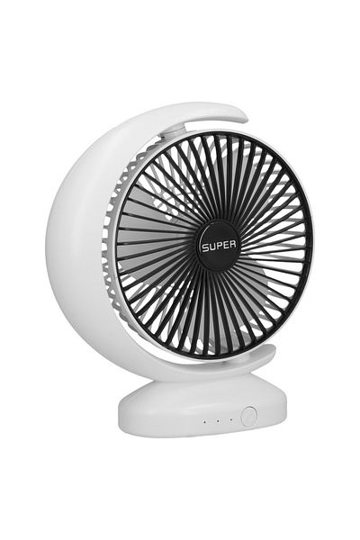 FOXMAG24 Desk fan, portable, USB powered, silent, 3 speeds, flexible adjustment, ABS material, white