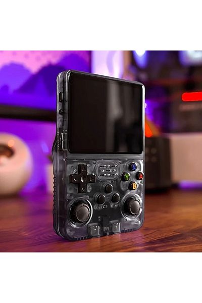 VEVOR Consola R36S portabila retro 64GB, 15000 jocuri, ArkOS 2.0, N64 PSP PS1 PlayStation Sega, Negru