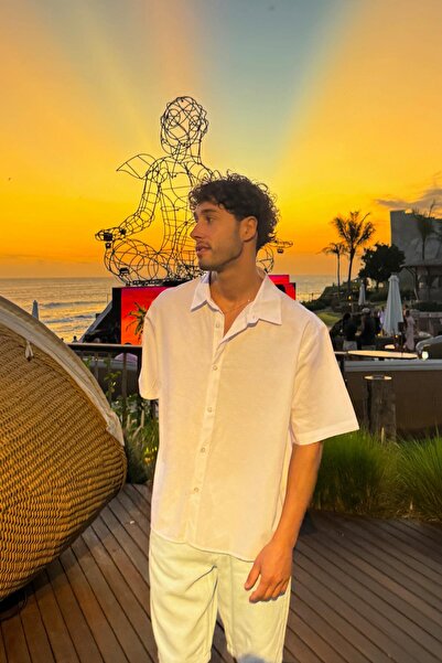 Flaw Wear Basic Oversize White Short Sleeve Shirt