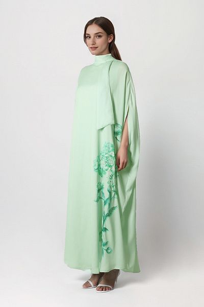 femi9 High collar crepe kaftan