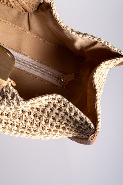 Oblavion Square Handle Tote Straw Bag