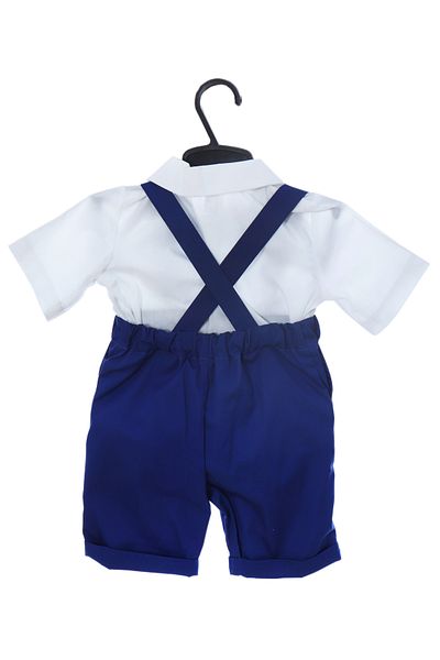 Recostore Costum cu maneca scurta pentru botez baieti, albastru electric, 4 piese, REC2706