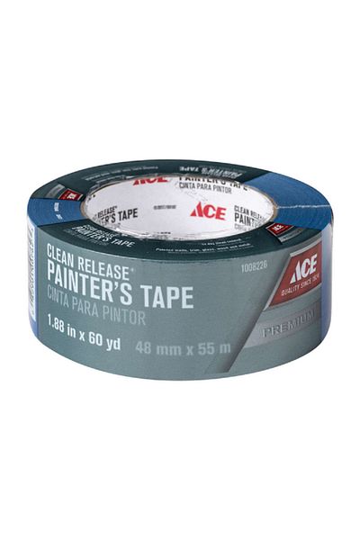 ACE Medium Strength Strong Rubber Based Adhesive Painter's Tape Blue 1.88inch x 60yard