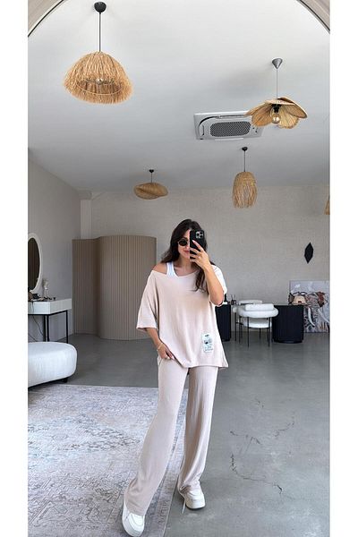 Buket Teke Beige Triple Set
