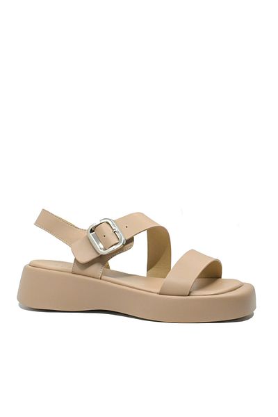 Epica Sandale casual cu platformă Epica, bej apricot din piele naturală