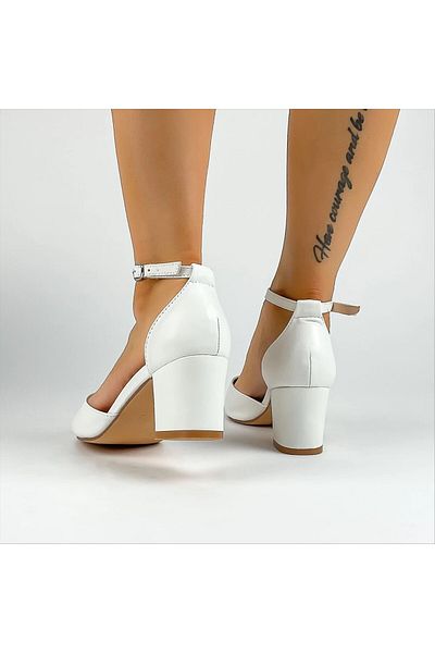 Kalapod Women's white heeled sandals made of eco-leather Malibu
