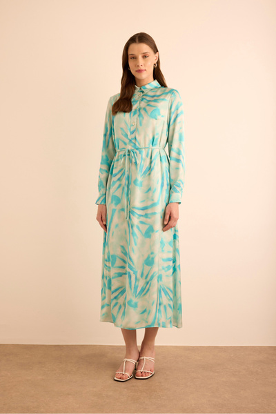 Aker Desenli Gömlek Elbise