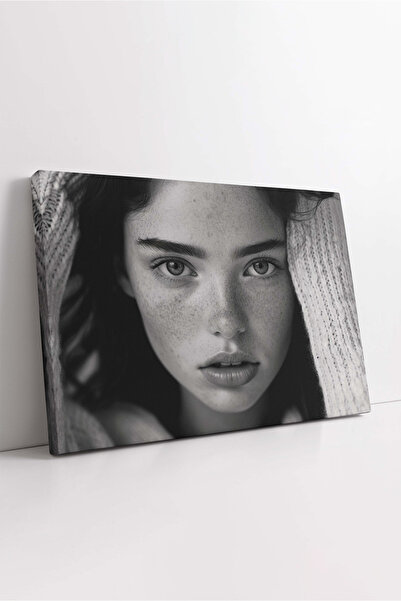 KOSS Dijital Τέχνη σε καμβά γυναικών τεχνητής νοημοσύνης, ασπρόμαυρη ζωγραφικ...