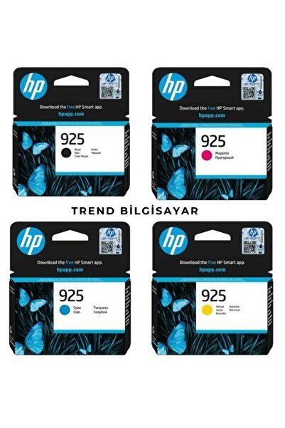 HP 925 4'lü Takım ve Seti Orijinal Mürekkep Kartuş 925-Set, one size