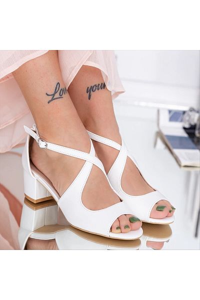 Kalapod Women's white sandals made of organic leather Dulena