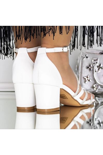 Kalapod Women's white sandals made of ecological leather Venisora