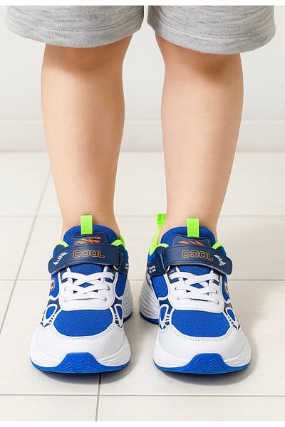 JOJO KIDS talpa ortopedica pentru copii pantofi sport albastri cu velcro, pantofi usori