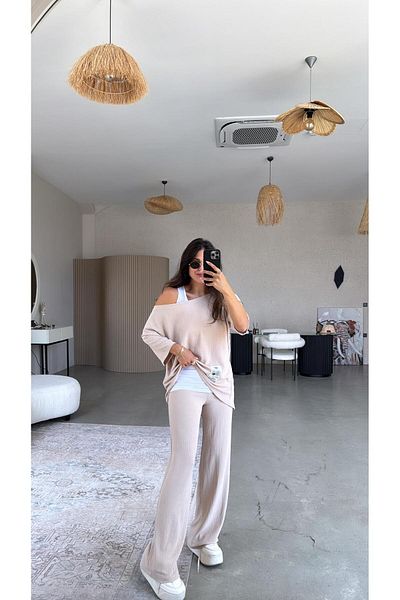 Buket Teke Beige Triple Set