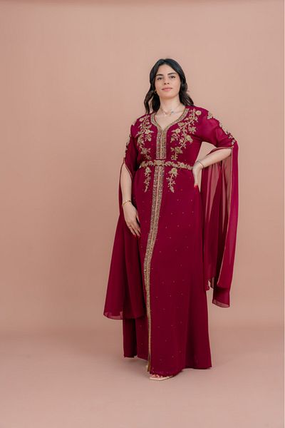 IKKXA Belted Elegant 2-Piece Kaftan