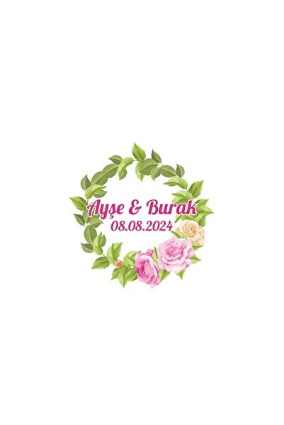 Reysa Tasarım ملصق إكليل الزنبق المفتوح لحفلات الزفاف والخطوبة مقاس 3 × 3 سم ...