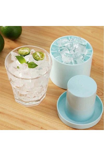 FOXMAG24 Ice cube mold, BPA-free silicone, milkshake type, without lid, blue