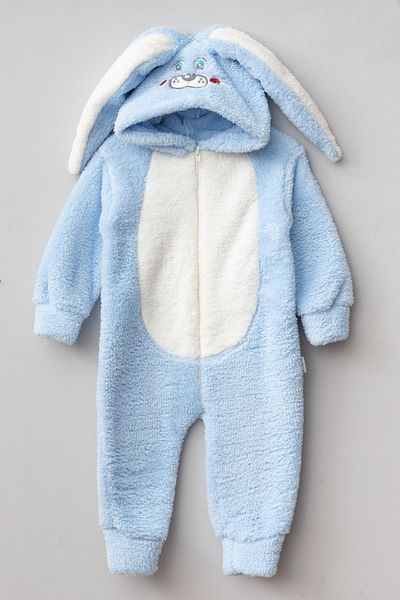 Teddy Pie Cute Rabbit Patterned Hooded Jumpsuit